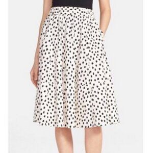 KATE SPADE | Leopard Dot Poplin Midi Skirt - Size 14